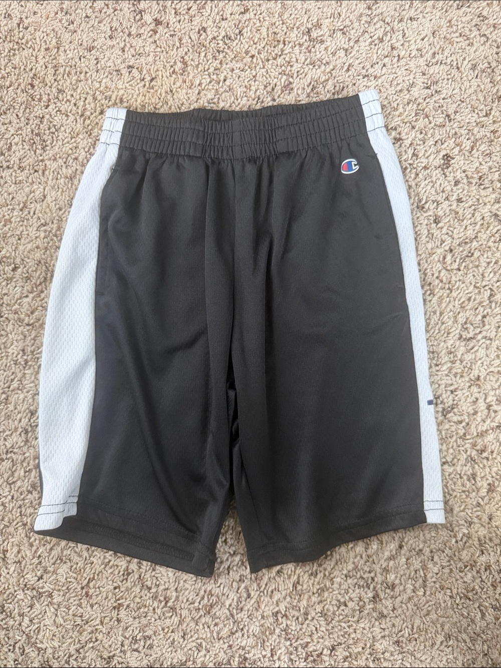 Champion Black Shorts with White Side Panels - Kids